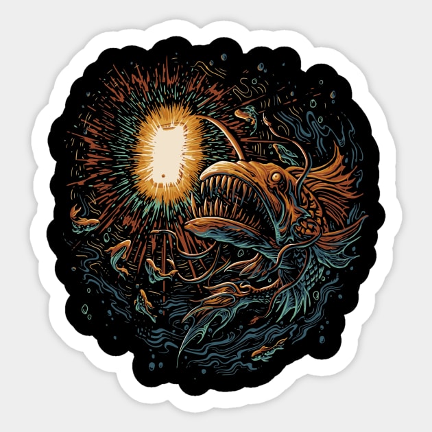 Dive into the Abyss with the Black Devil Sticker by TheMythicalCreatures